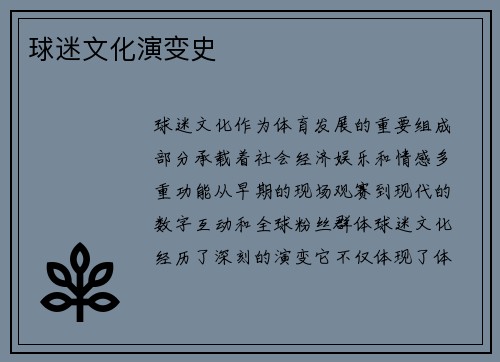 球迷文化演变史